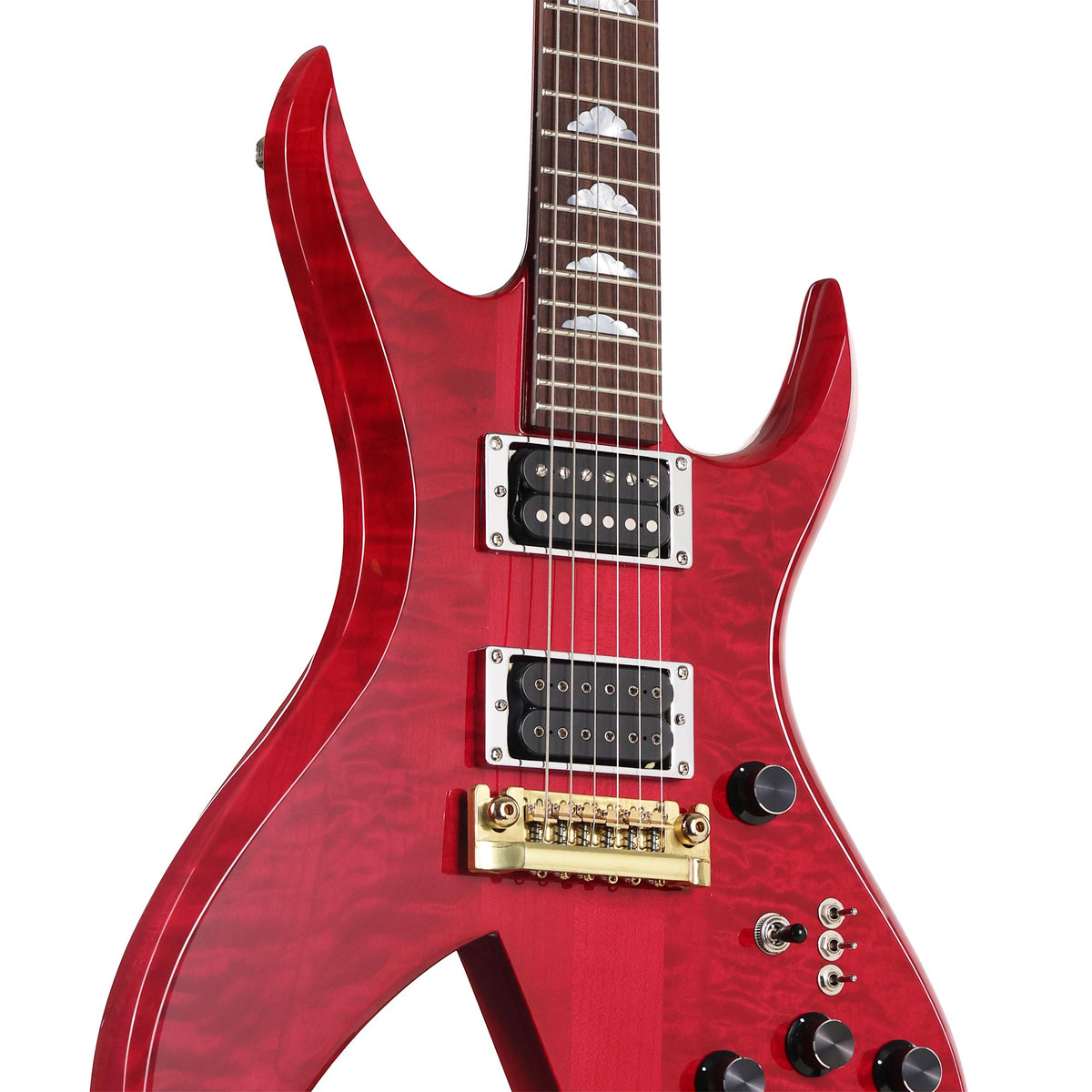 B.C. Rich USA Custom Shop Bich 6-String Quilt Top Cherry Red — 5