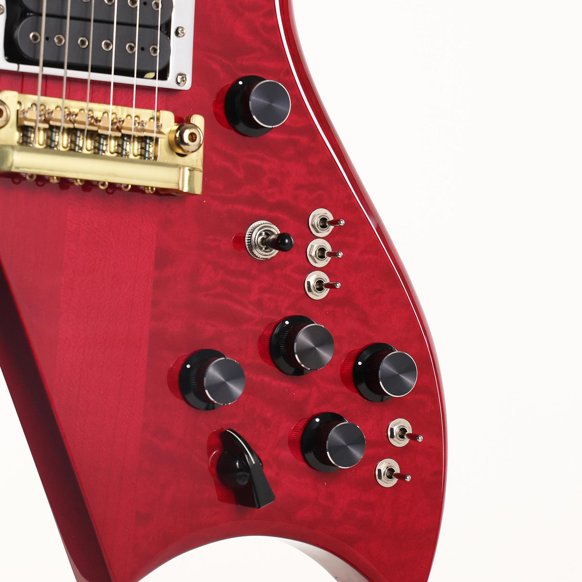B.C. Rich USA Custom Shop Bich 6-String Quilt Top Cherry Red — 8