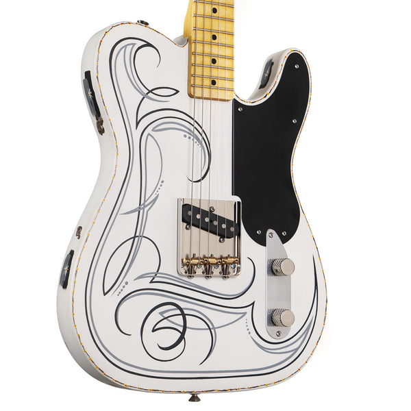 El Cabron Guitars 'White and Black Pinstripe Custom'