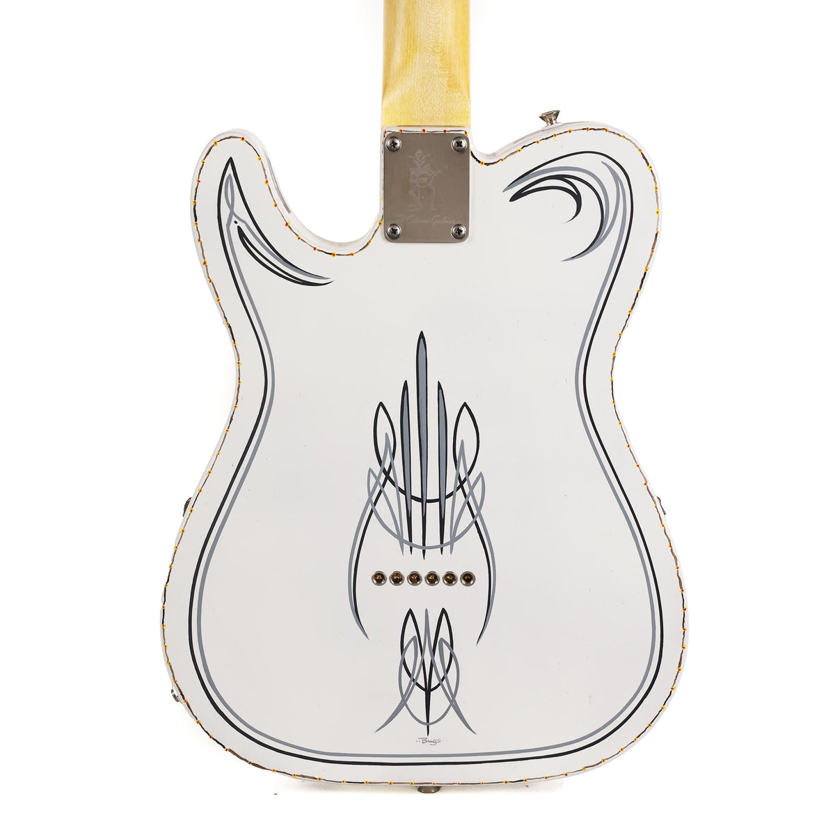 El Cabron Guitars 'White and Black Pinstripe Custom' — 6