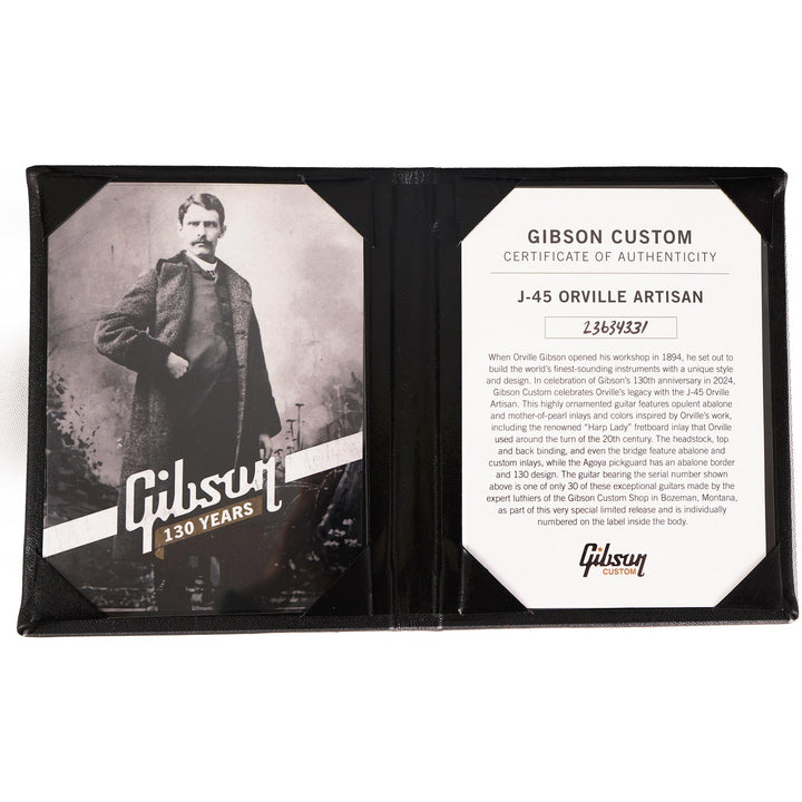 Gibson J-45 Orville Artisan 130th Anniversary Limited Edition Ebony