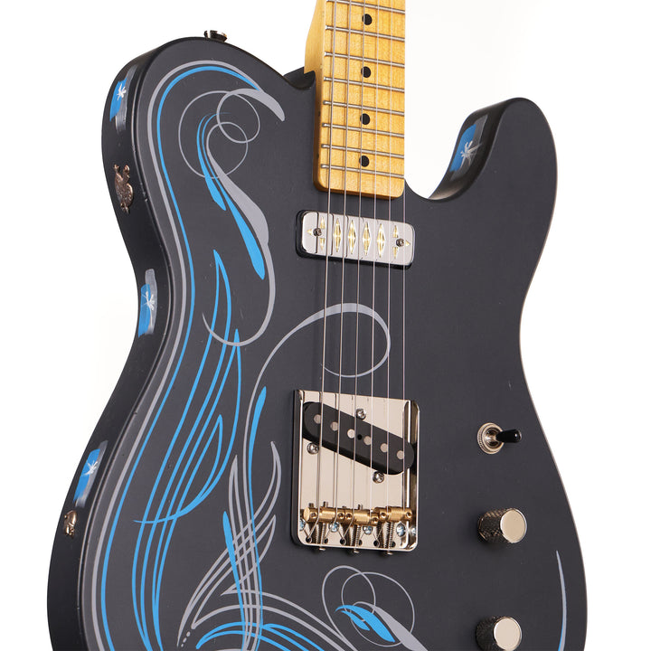 El Cabron Guitars Charcoal Frost 'Blue Pinstripe Custom'
