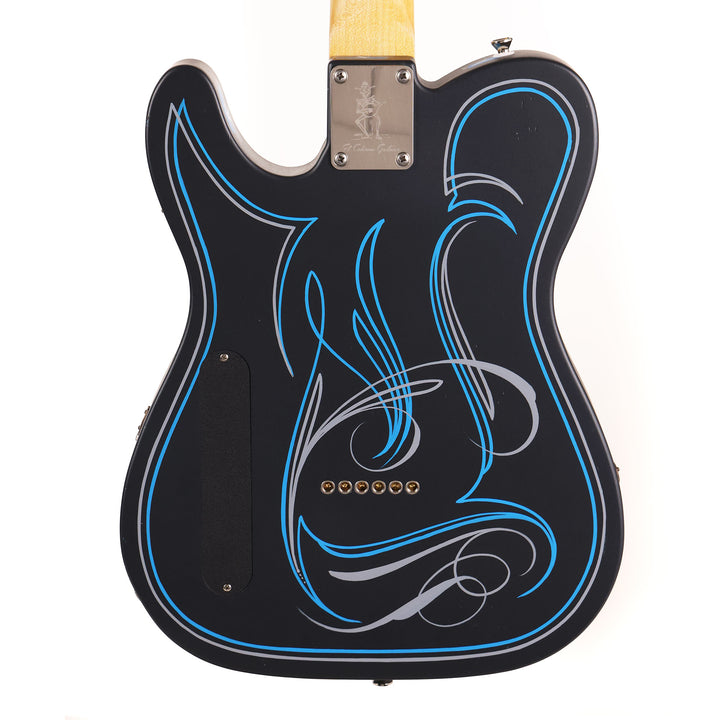 El Cabron Guitars Charcoal Frost 'Blue Pinstripe Custom'