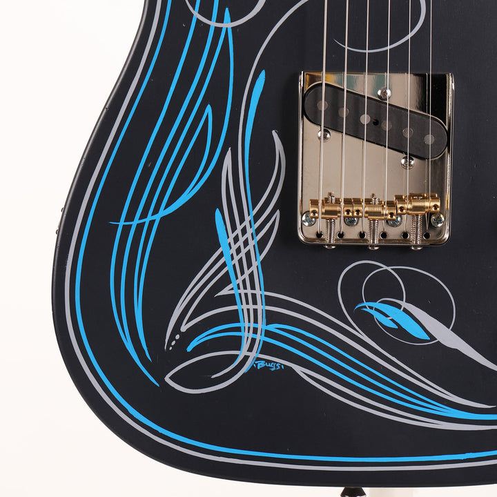 El Cabron Guitars Charcoal Frost 'Blue Pinstripe Custom'