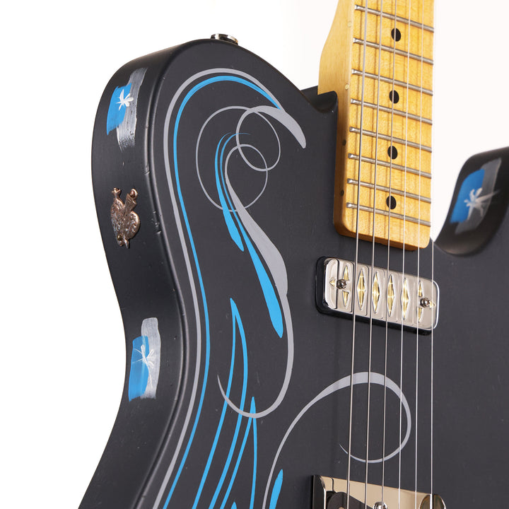El Cabron Guitars Charcoal Frost 'Blue Pinstripe Custom'