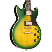 Woodrite Warlord Standard Guitar Iguana Burst Flame Top