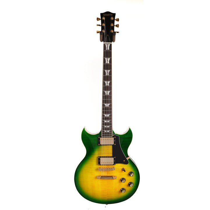 Woodrite Warlord Standard Guitar Iguana Burst Flame Top