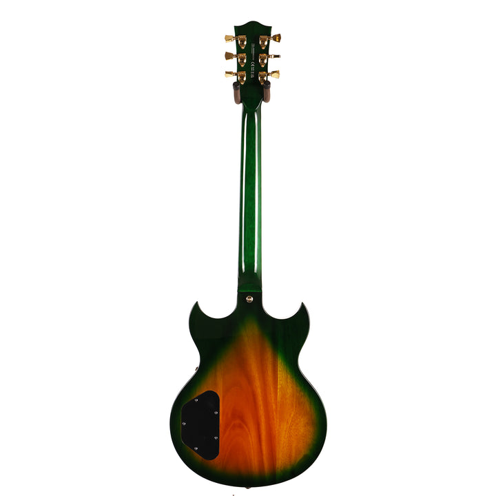 Woodrite Warlord Standard Guitar Iguana Burst Flame Top
