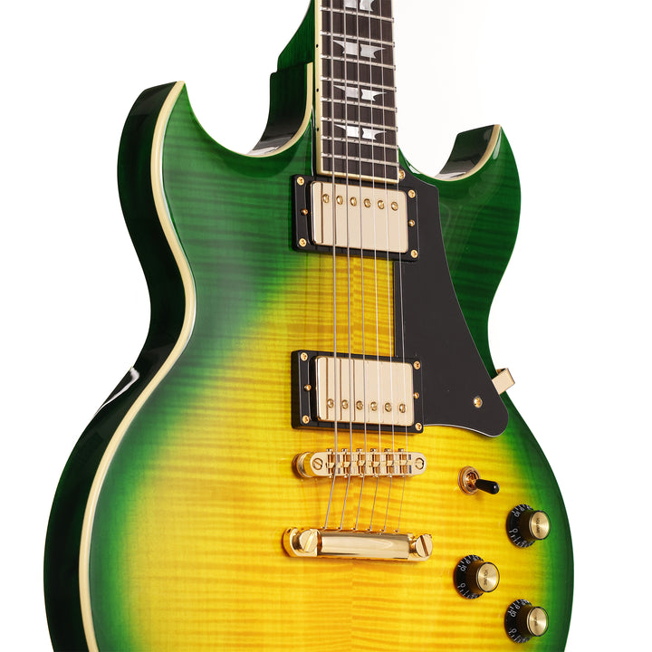 Woodrite Warlord Standard Guitar Iguana Burst Flame Top