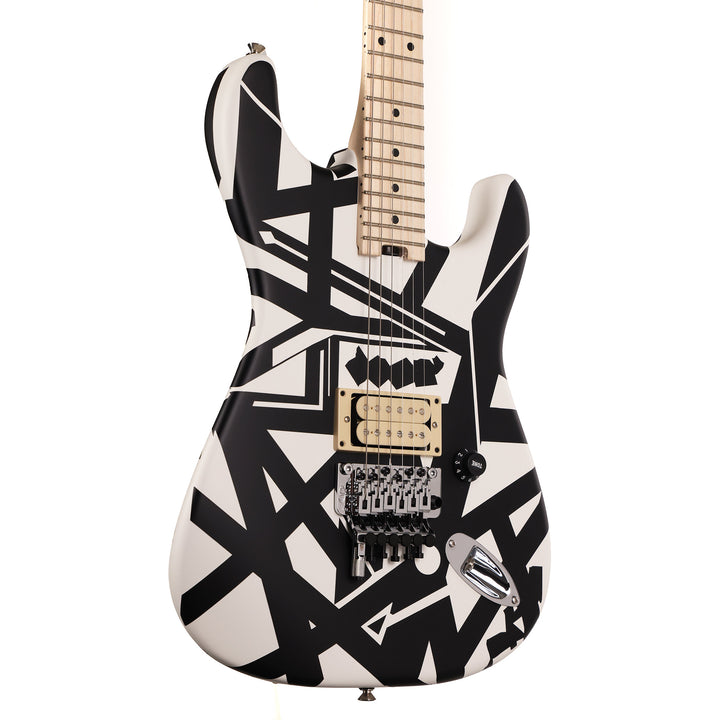 EVH Striped Series Shapes Guitar White and Black