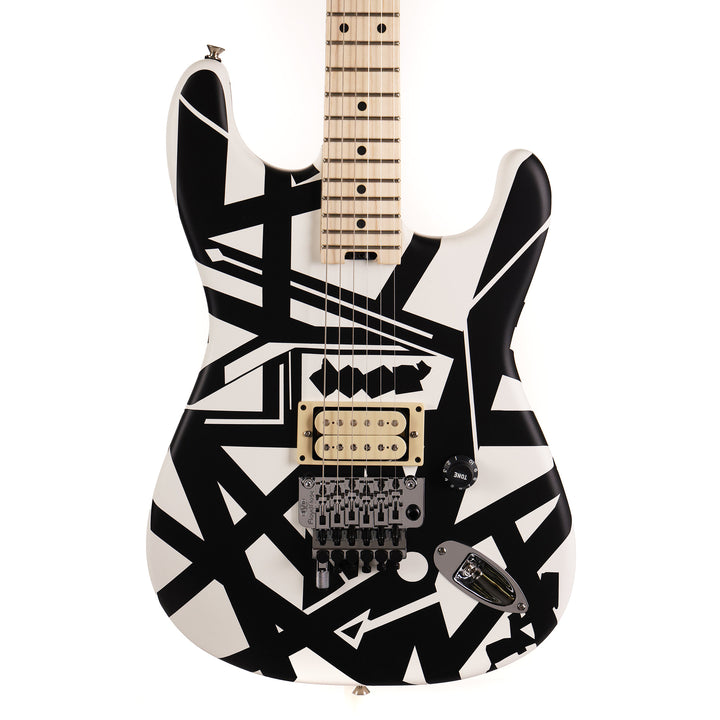 EVH Striped Series Shapes Guitar White and Black