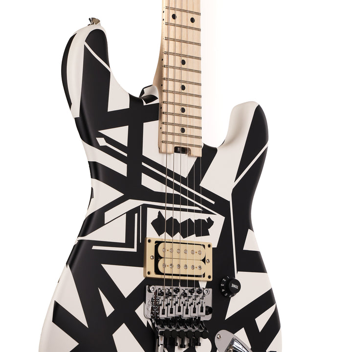 EVH Striped Series Shapes Guitar White and Black
