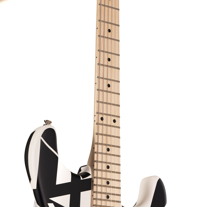 EVH Striped Series Shapes Guitar White and Black