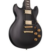 Woodrite Warlord Standard Guitar Satin Black and Gold Hardware