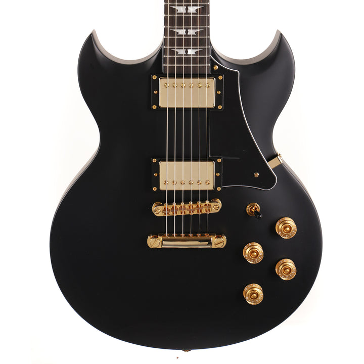 Woodrite Warlord Standard Guitar Satin Black and Gold Hardware