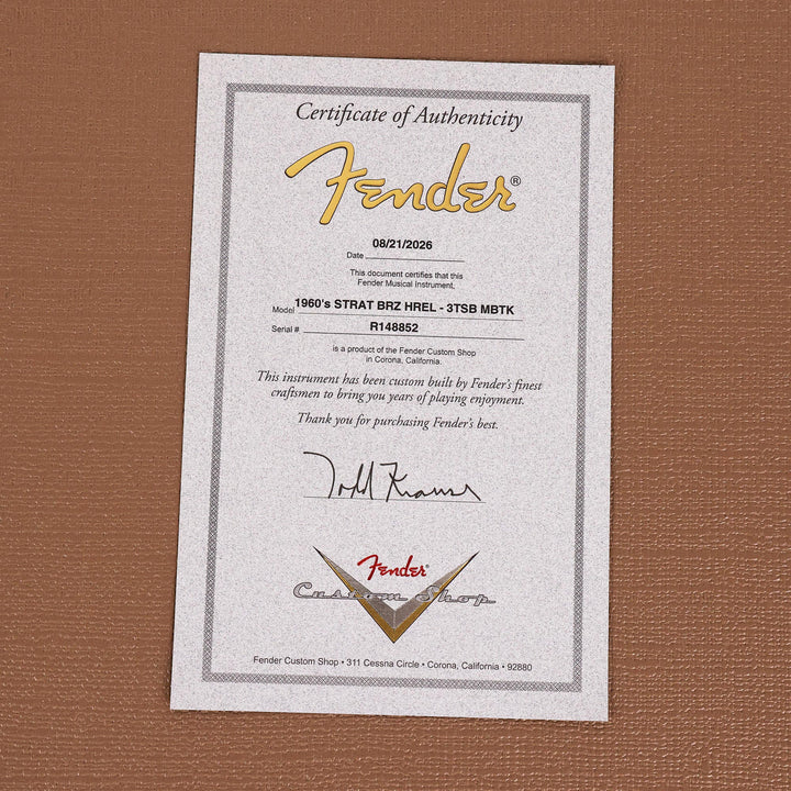 Fender Custom Shop 1960s Stratocaster Brazilian Rosewood Fretboard 3-Tone Sunburst Masterbuilt Todd Krause