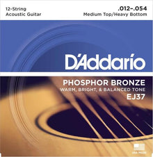 D'Addario Phosphor Bronze 12-String Acoustic Strings (Medium/Heavy 12-54)