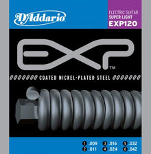 D'Addario EXP Coated Nickel Wound Electric Strings (Super Light 9-42)
