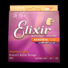 Elixir Nanoweb Phosphor Bronze Acoustic Strings (Custom Light 11-52)