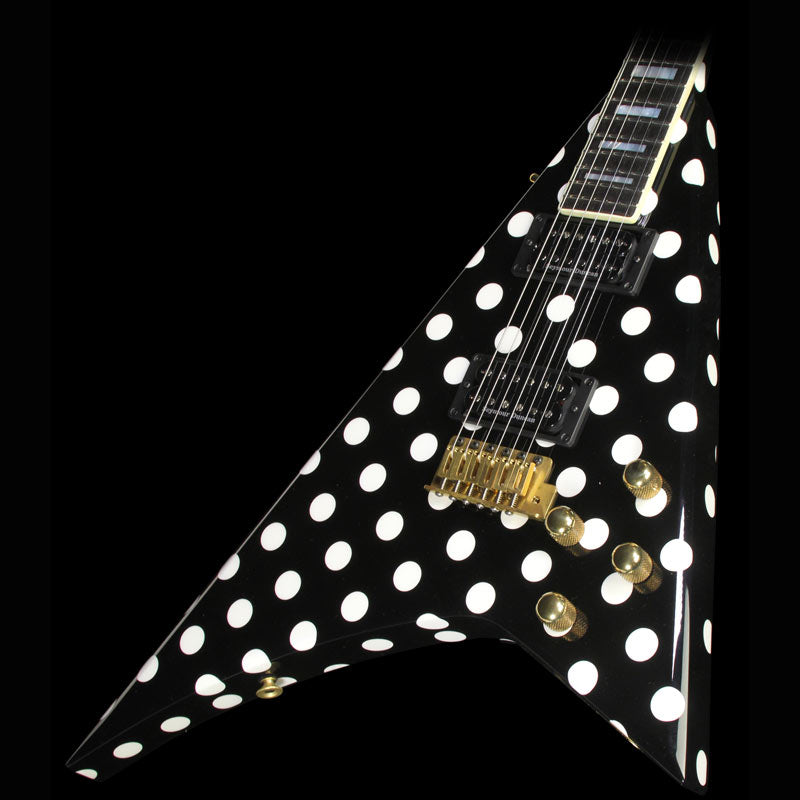 Jackson Custom Shop Music Zoo Exclusive Randy Rhoads RR 1.5 Electric Guitar Black with White Polka Dots — 1