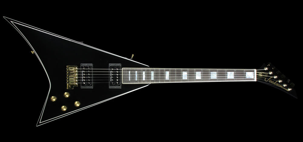 Jackson Custom Shop Exclusive Randy Rhoads RR 1.5 Electric Guitar Black with White Pinstripes — 2