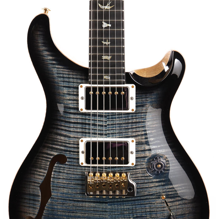 PRS Custom 24 Semi-Hollow Wood Library 10-Top Flame Maple and Korina Faded Whale Blue Smokeburst 2021