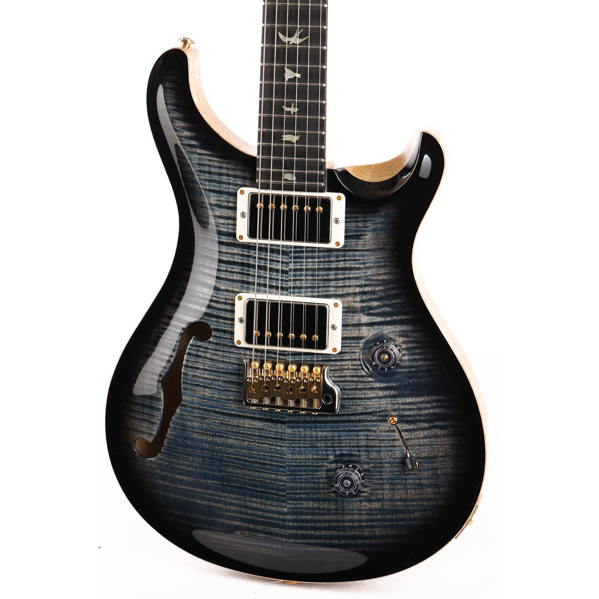 PRS Custom 24 Semi-Hollow Wood Library 10-Top Flame Maple and Korina Faded Whale Blue Smokeburst 2021 — 7