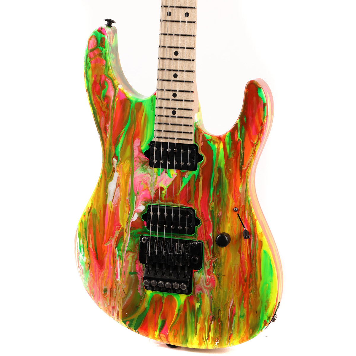 Suhr 80's Shred Neon Drip Limited Edition Guitar Used — 7