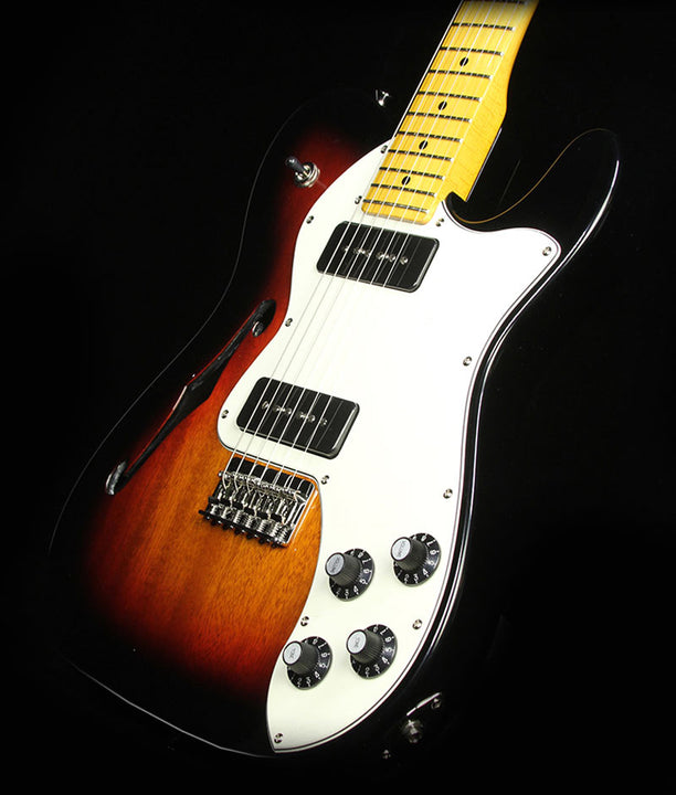 Used Fender Modern Player Telecaster Thinline Deluxe Electric Guitar 3-Tone Sunburst