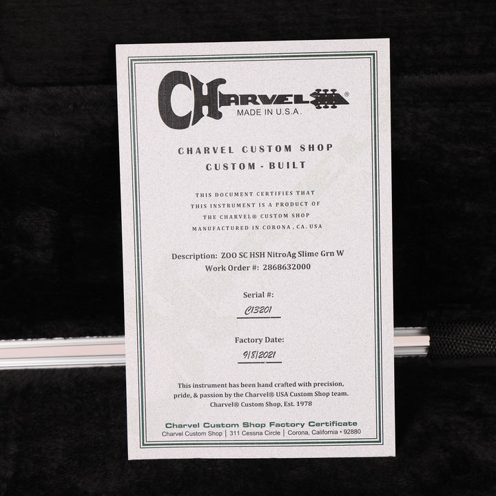 Charvel Custom Shop So Cal HSH Nitro Aged Slime Green 2021