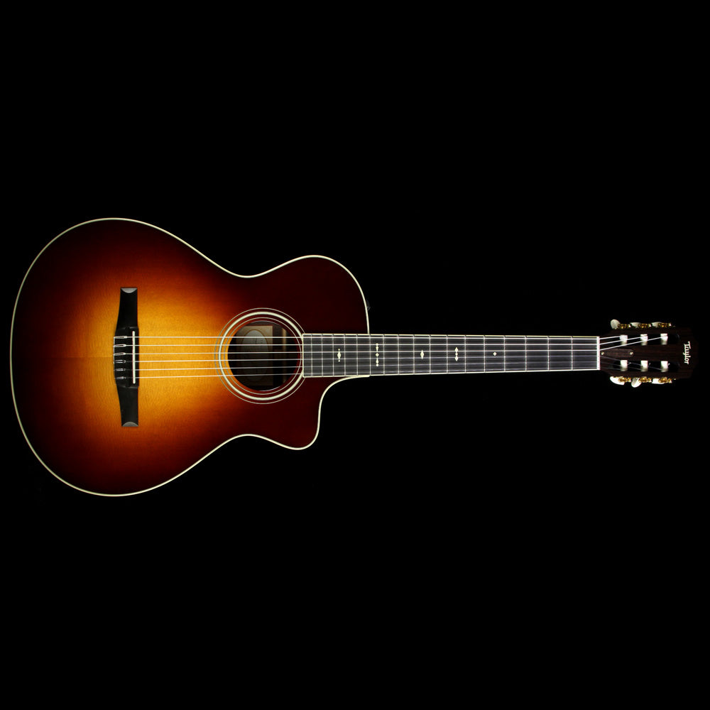 Used Taylor 712ce-N Grand Concert Nylon String Acoustic Guitar Vintage Sunburst — 2