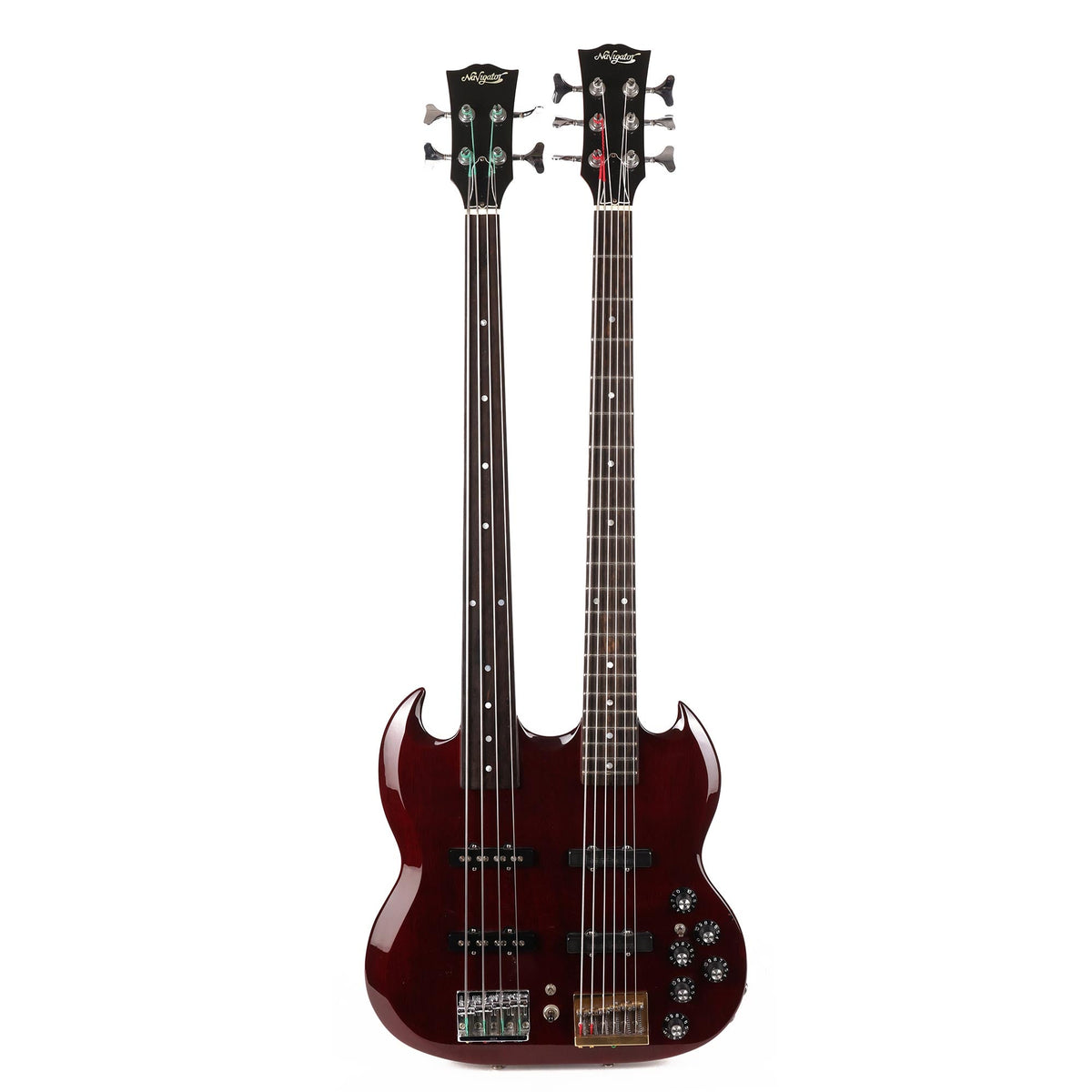 Navigator Double Neck Bass VI and Fretless 4-String Bass — 2