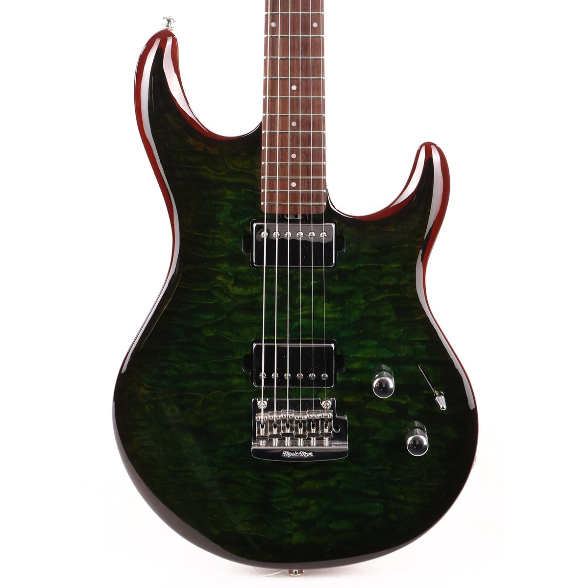 Ernie Ball Music Man Luke III Luscious Green Quilt Top 2021 — 1