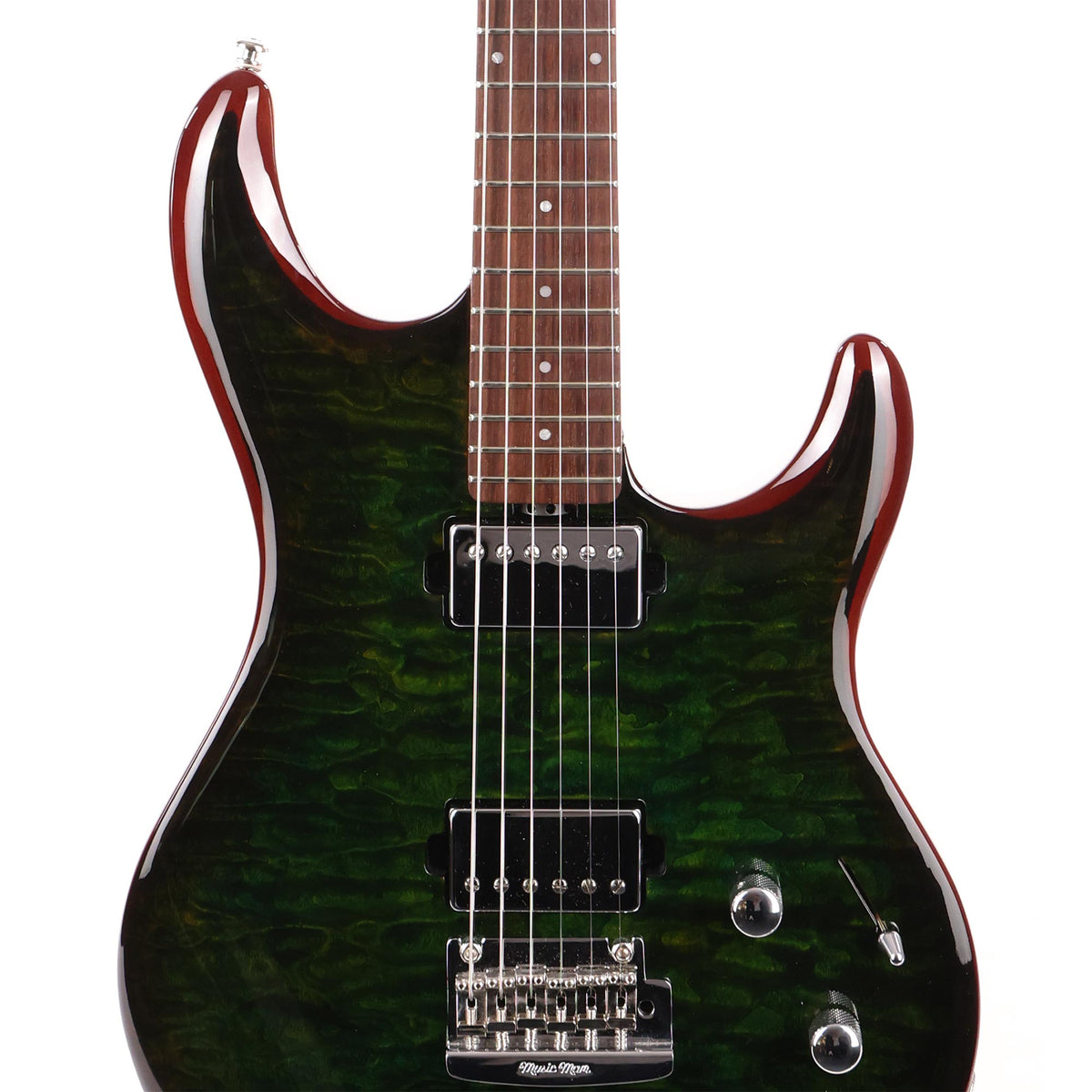 Ernie Ball Music Man Luke III Luscious Green Quilt Top 2021 — 6