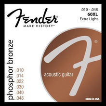 Fender 60XL Phosphor Bronze Wound Acoustic Strings (10-48)
