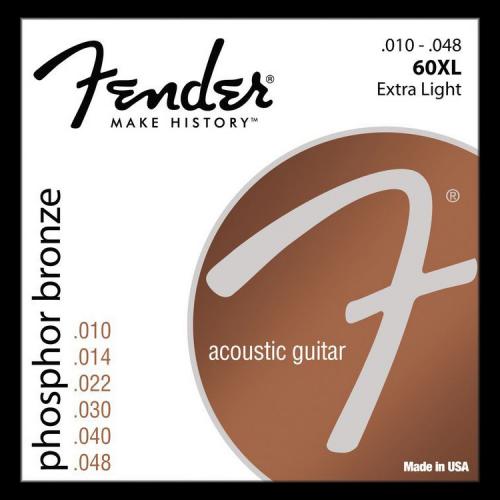 Fender 60XL Phosphor Bronze Wound Acoustic Strings (10-48)
