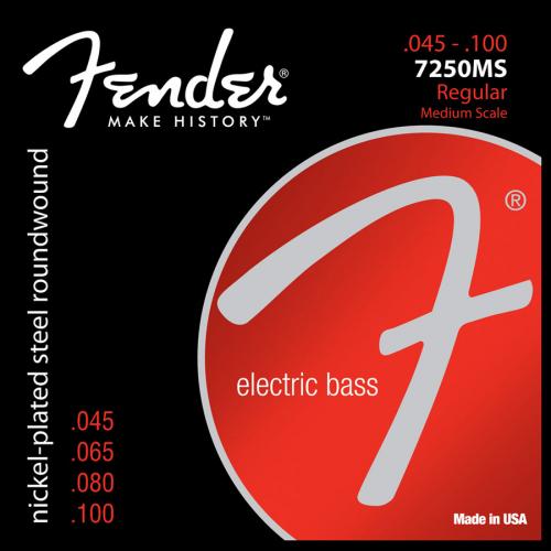 Fender 7250MS Nickel Plated Steel Electric Bass Strings (45-100)