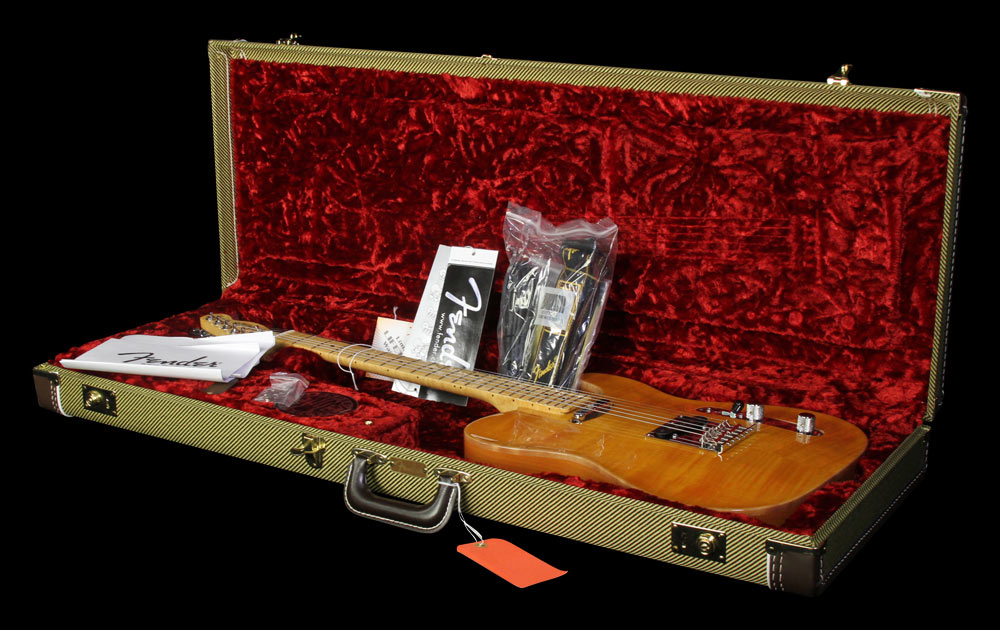 Used Fender Select Carved Maple Top Telecaster Electric Guitar Amber — 4
