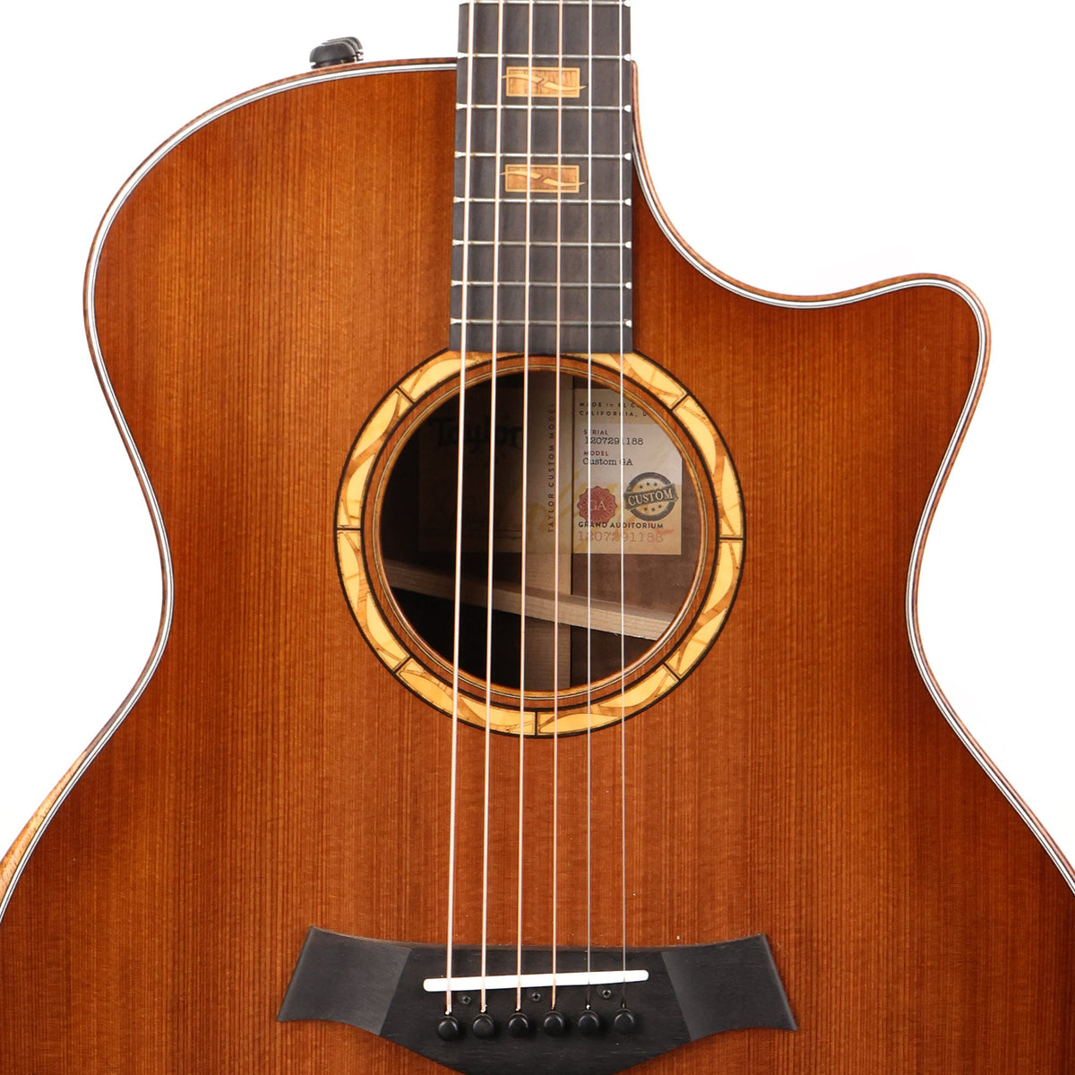 Taylor Custom Shop Grand Auditorium Redwood Top and Figured Walnut Shaded Edgeburst 2021 — 6