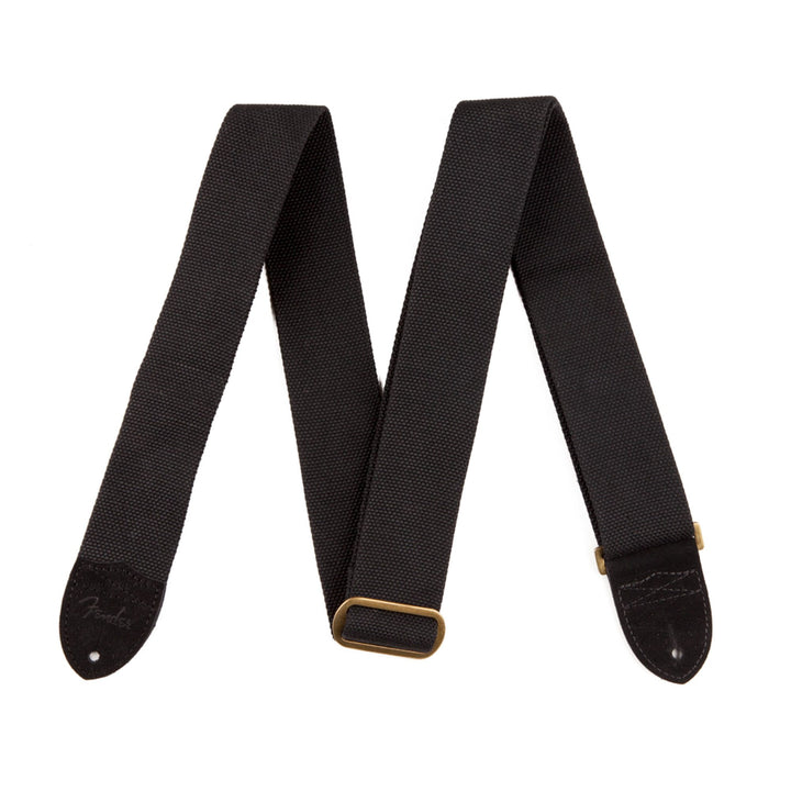 Fender Cotton and Leather Guitar Strap (Black)