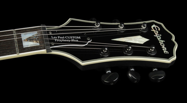 Used 2014 Epiphone Prophecy Les Paul Custom Plus EX Electric Guitar Midnight Ebony