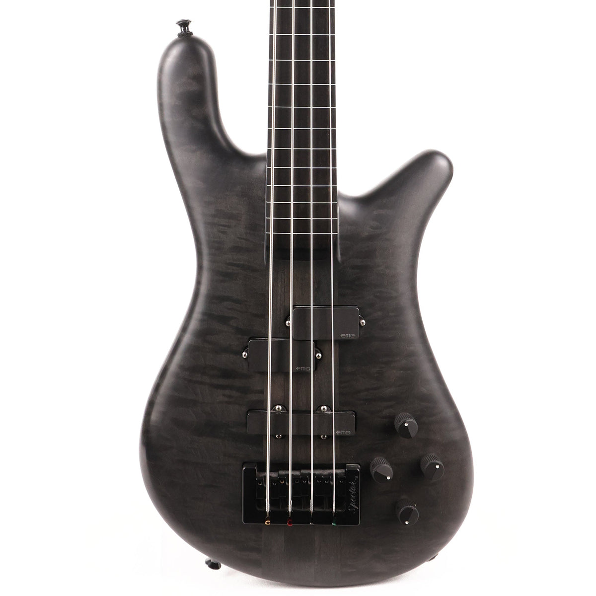 Spector Forte 4-String Fretless Quilt Maple Satin Black 2017 — 1