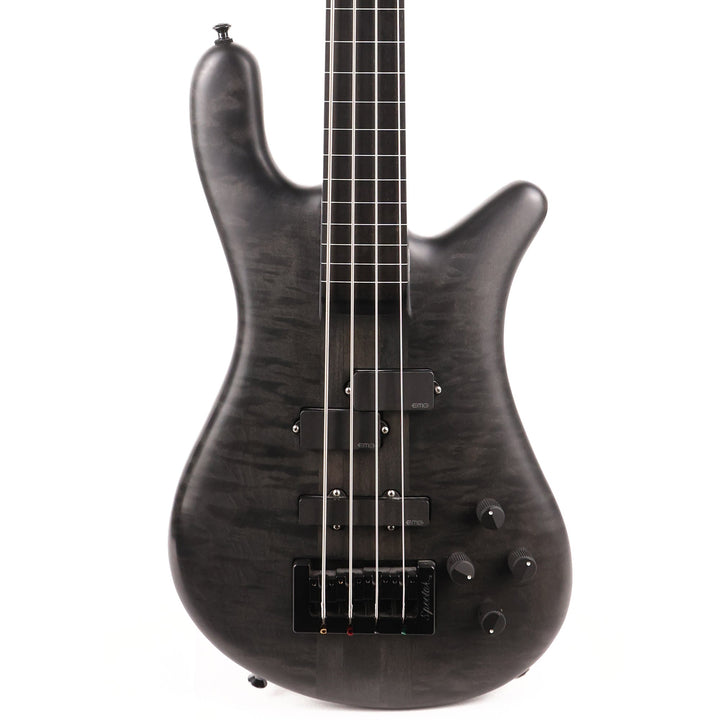 Spector Forte 4-String Fretless Quilt Maple Satin Black 2017