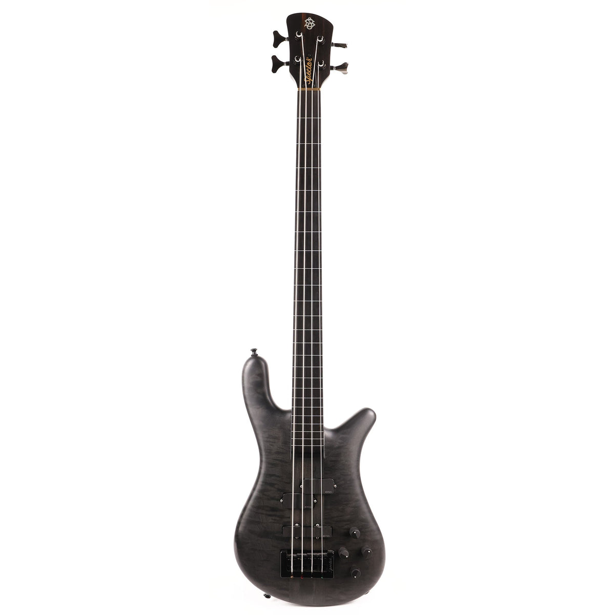 Spector Forte 4-String Fretless Quilt Maple Satin Black 2017 — 2