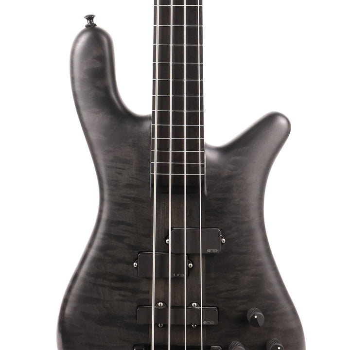 Spector Forte 4-String Fretless Quilt Maple Satin Black 2017