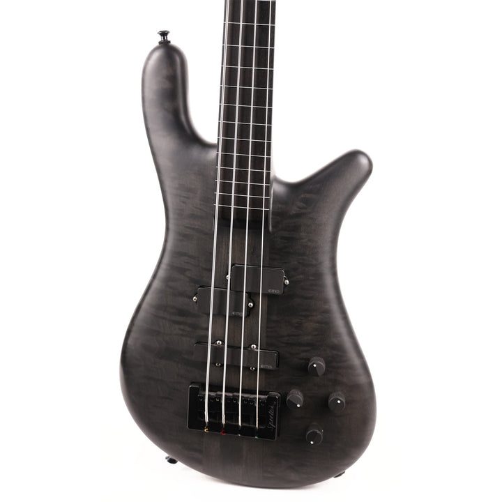 Spector Forte 4-String Fretless Quilt Maple Satin Black 2017