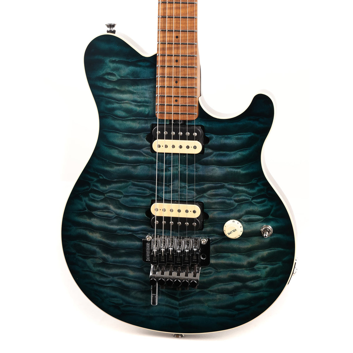 Ernie Ball Music Man Axis Yucatan Blue Quilt Top 2021 — 7