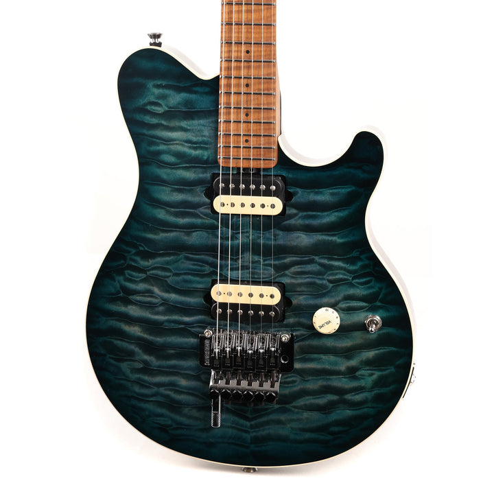 Ernie Ball Music Man Axis Yucatan Blue Quilt Top 2021