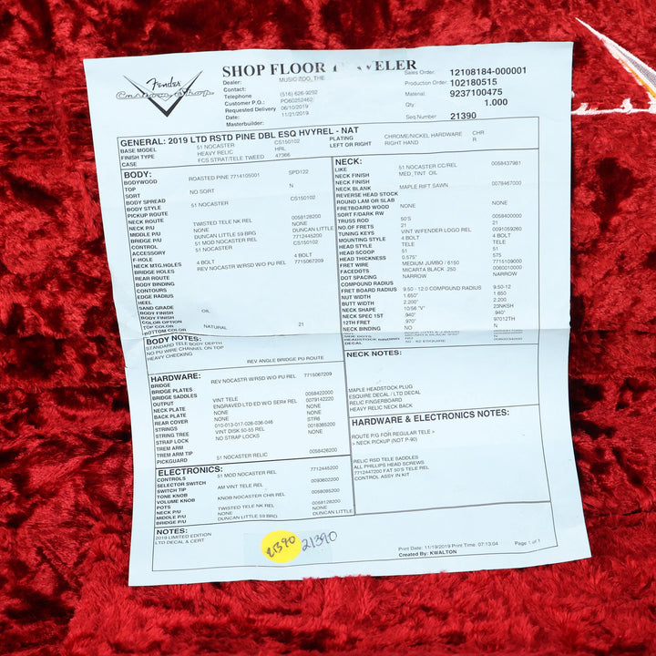 Fender Custom Shop 2019 Limited Edition Roasted Pine Double Esquire Heavy Relic 2019