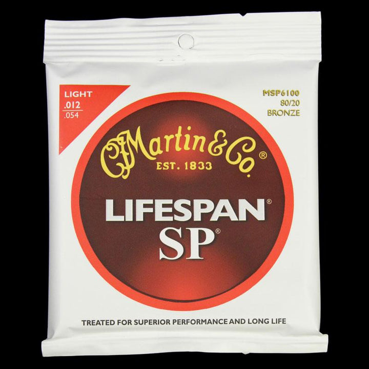 Martin MSP6100 Lifespan 80/20 Bronze Acoustic Strings (Light 12-54)